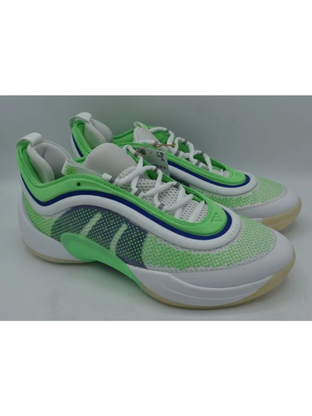 Adidas Mens Size 12 D.O.N.‎ Issue 6 White Green Blue Basketball Shoes Sneakers